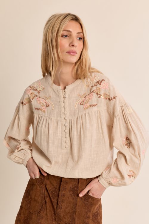 Blouse droite à boutons