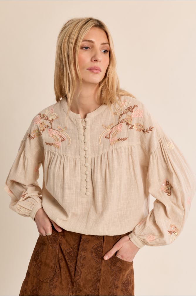 Blouse droite à boutons