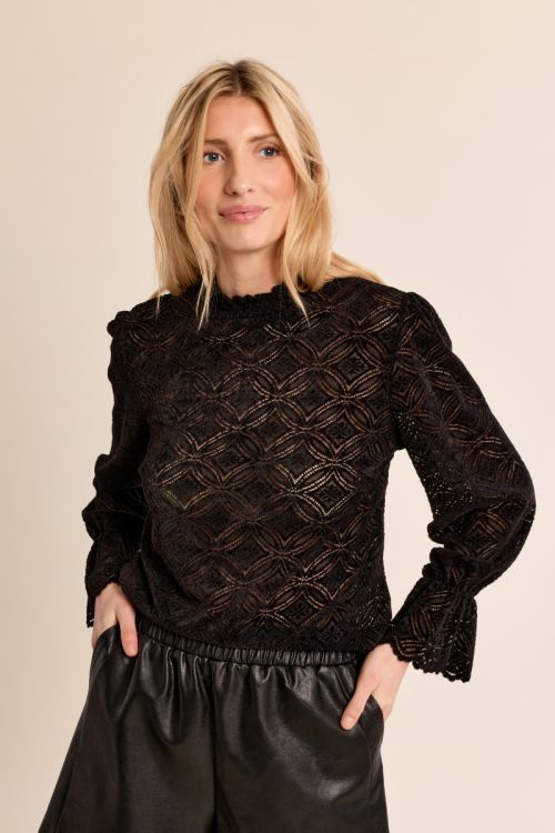 Straight blouse in semi-transparency