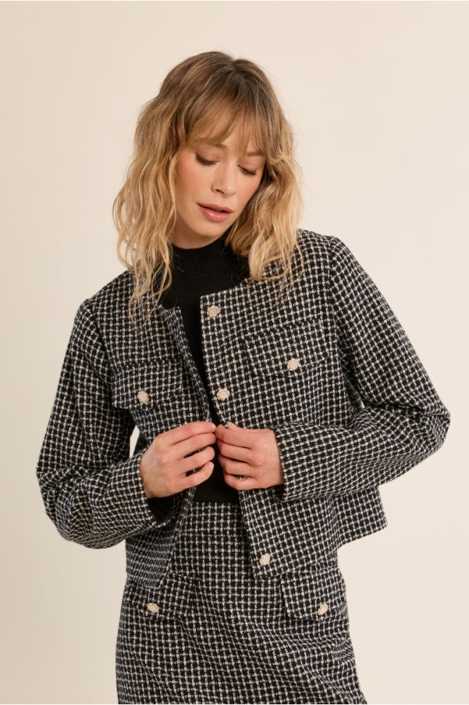 Tweed jacket, buttoned