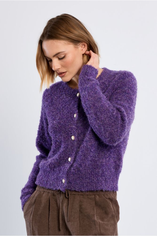 Plain button-down cardigan