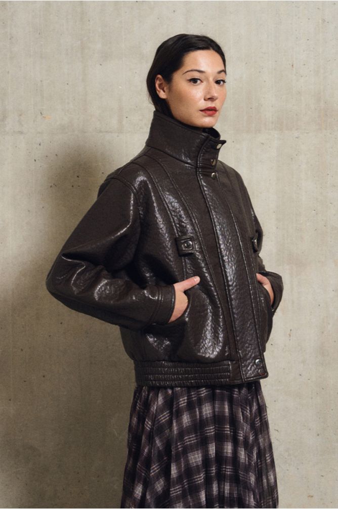 Veste en similicuir, oversize