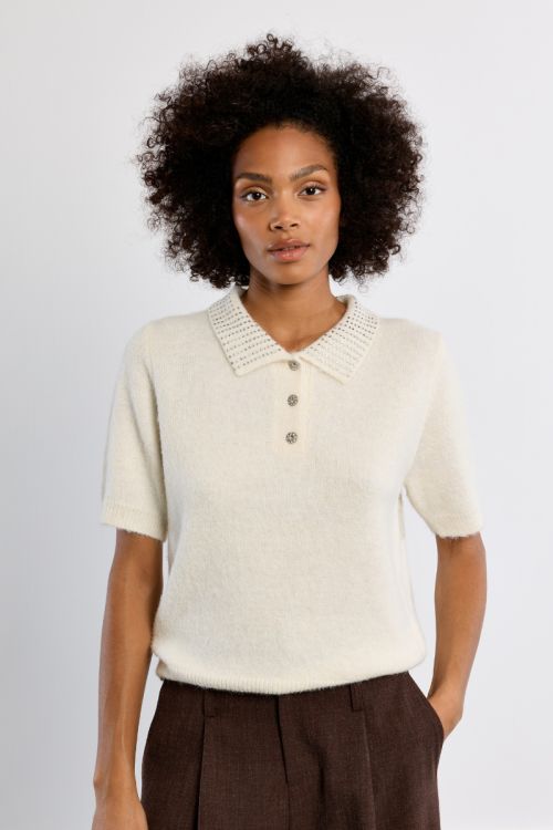 Polo en maille, strassé