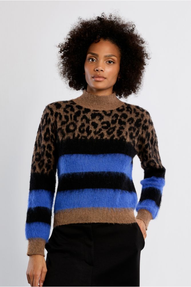 Pull en maille léopard