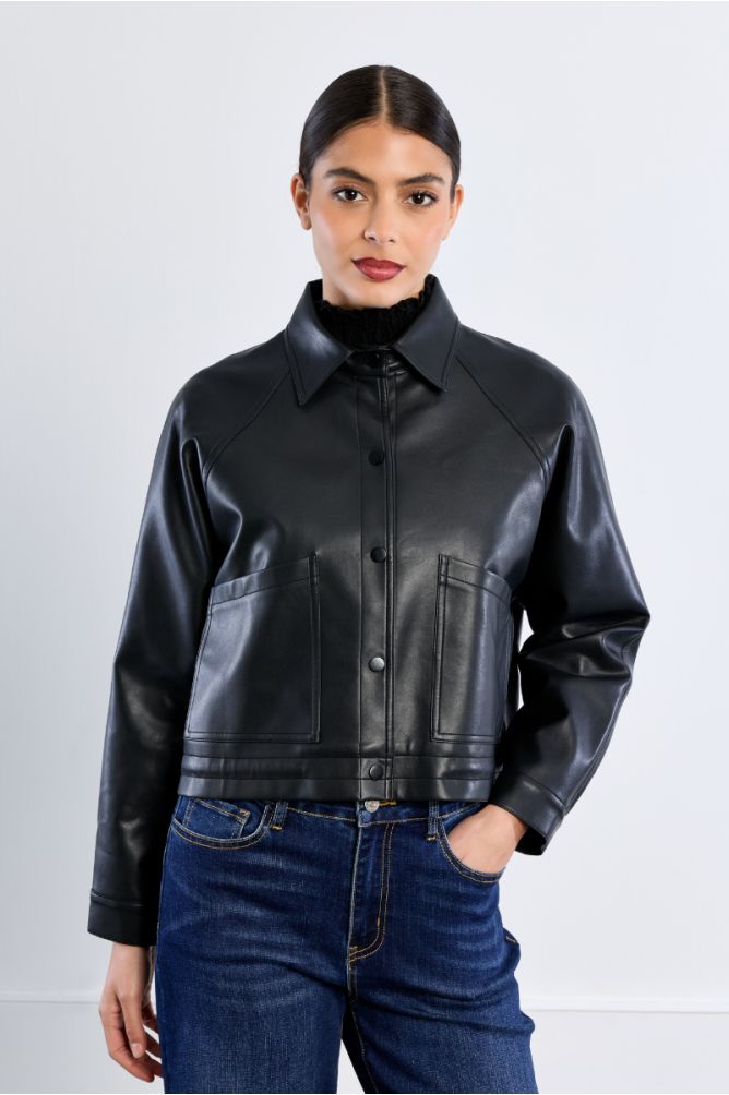 Veste oversize en similicuir