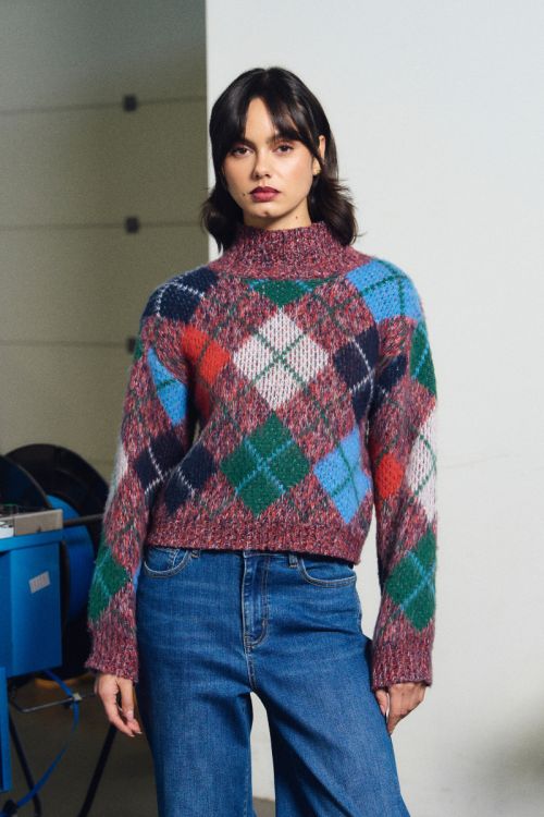Pull à carreaux