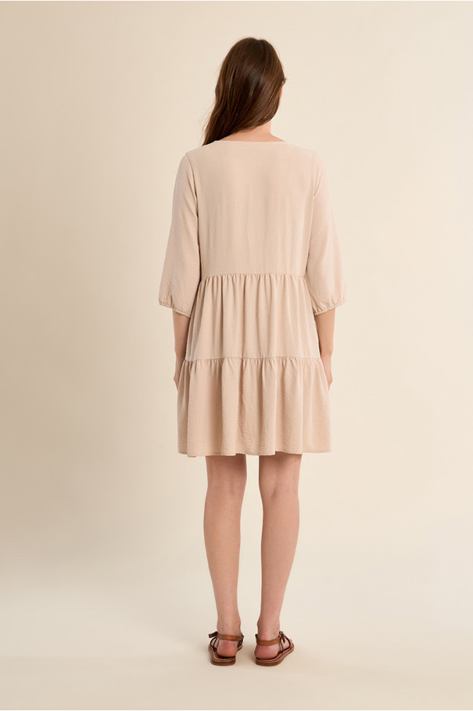 Babyoll dress with beaded collar