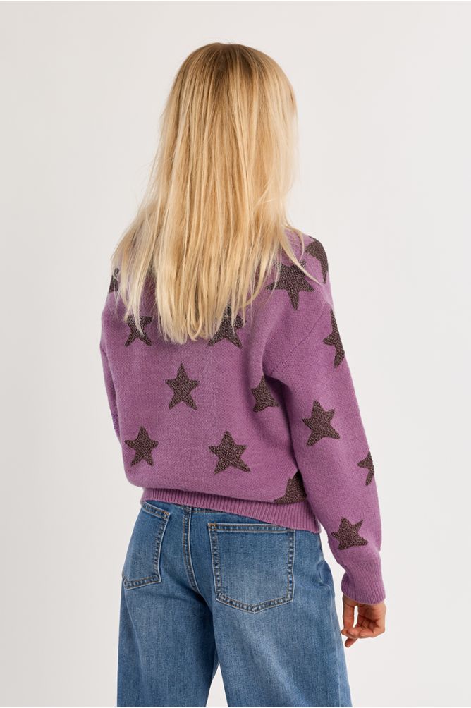 Pull en maille à motifs étoiles