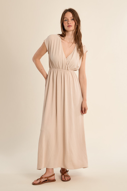 Robe longue avec taille élastiquée