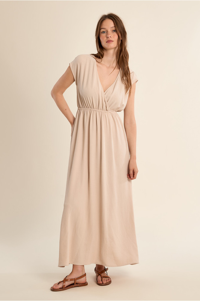 Robe longue avec taille élastiquée