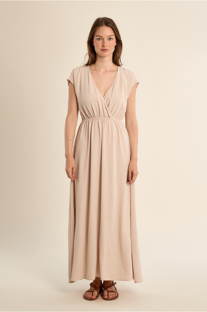 Robe longue avec taille élastiquée