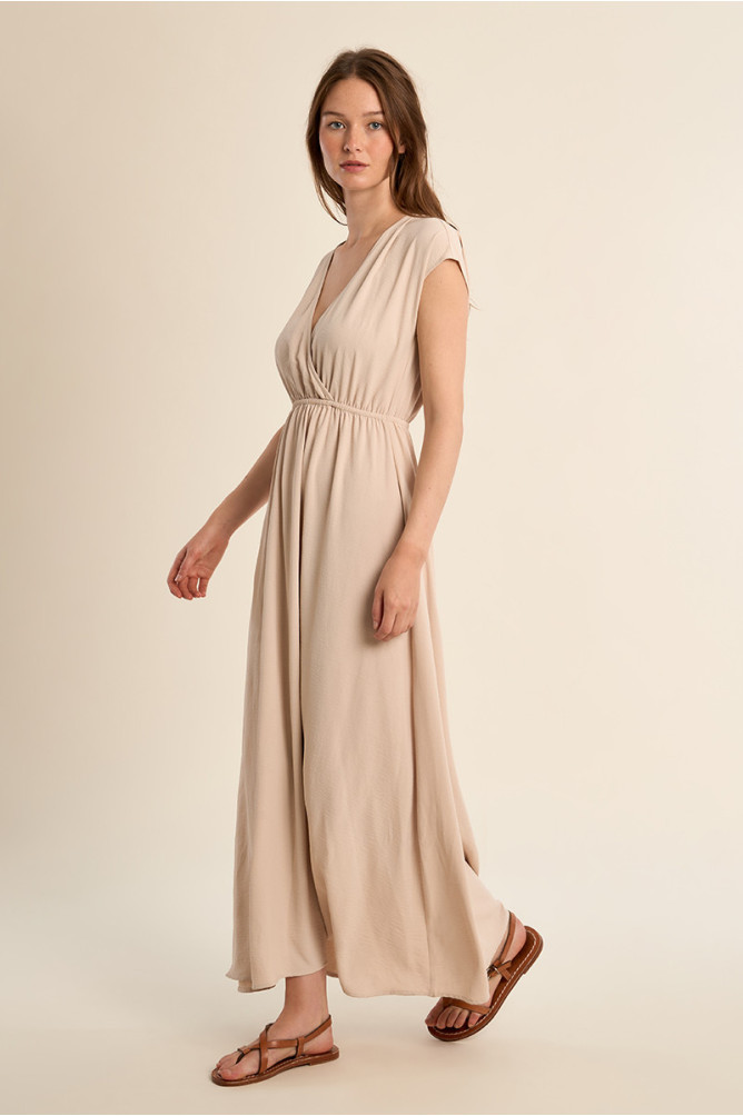 Robe longue avec taille élastiquée