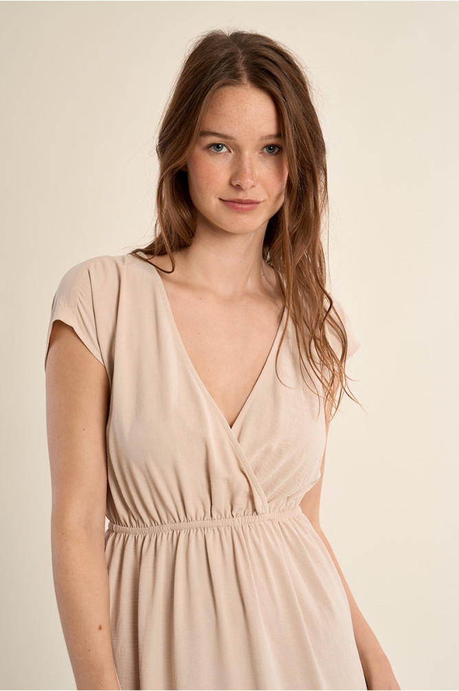 Robe longue avec taille élastiquée
