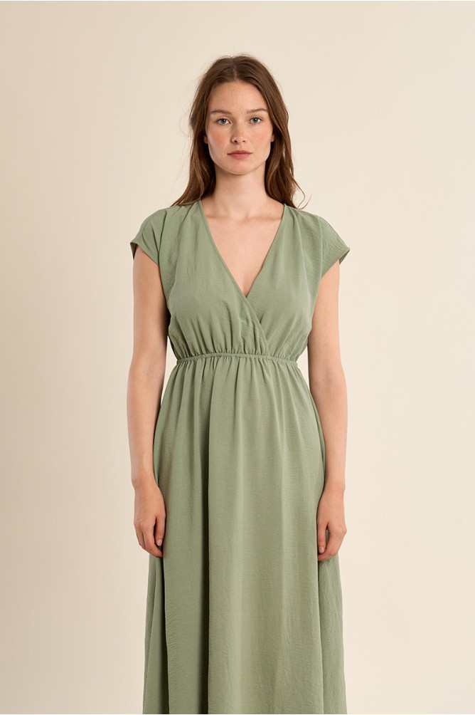 Robe longue avec taille élastiquée