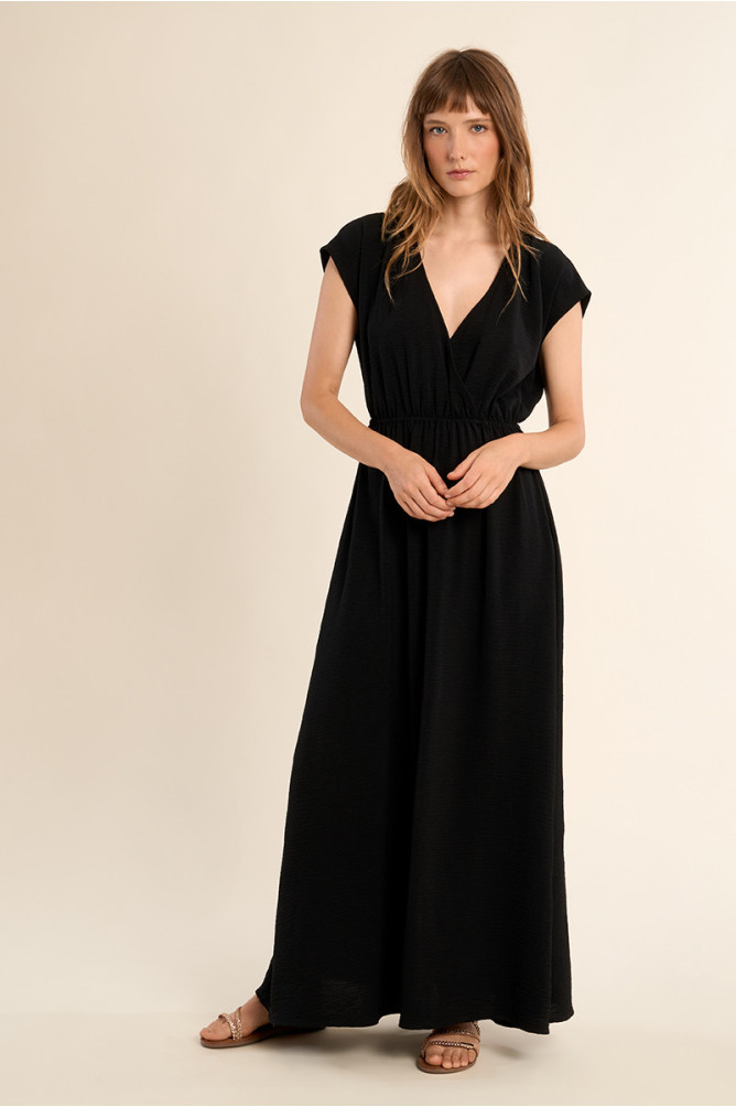 Robe longue avec taille élastiquée