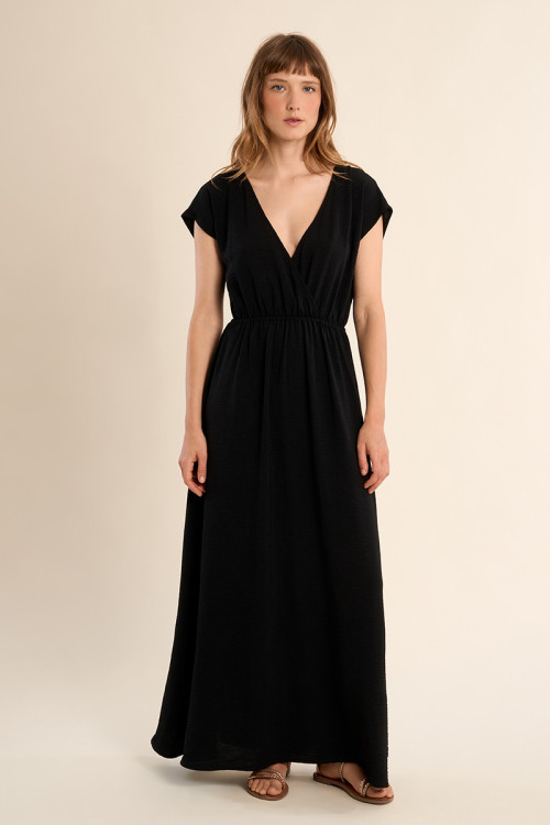 Robe longue avec taille élastiquée