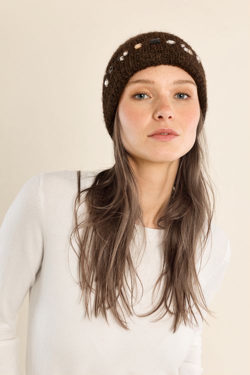 Bonnet en tricot, à strass
