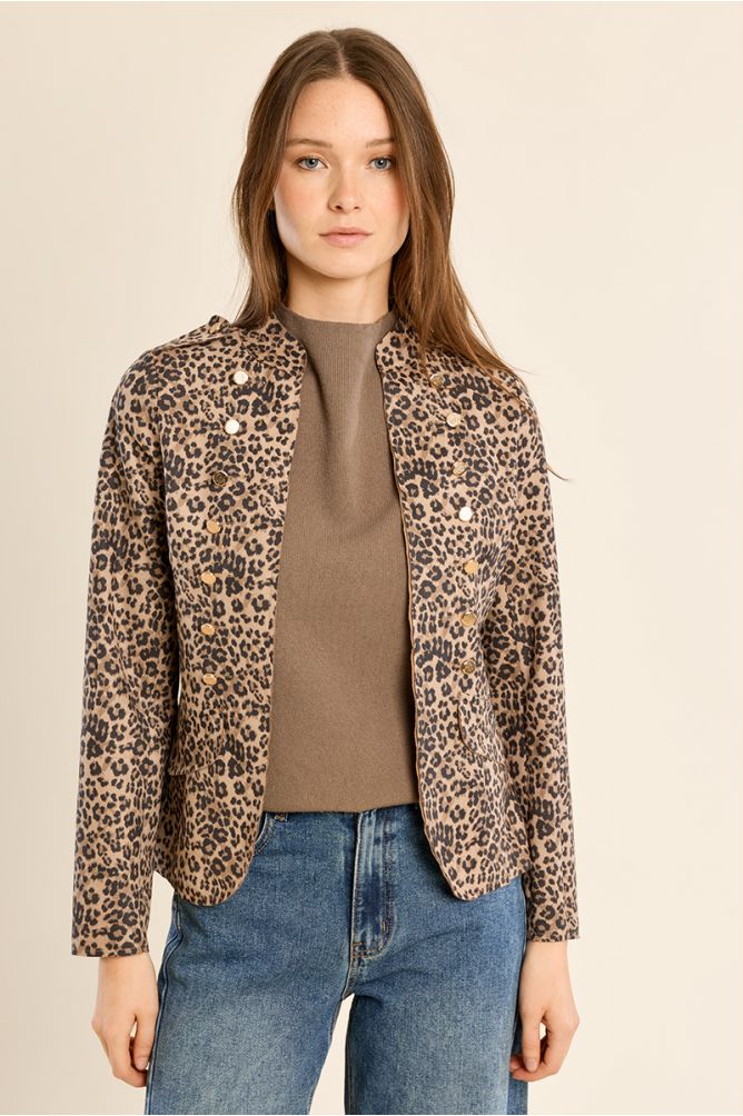 Officer jacket, leopard print