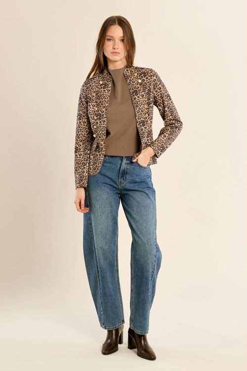 Officer jacket, leopard print