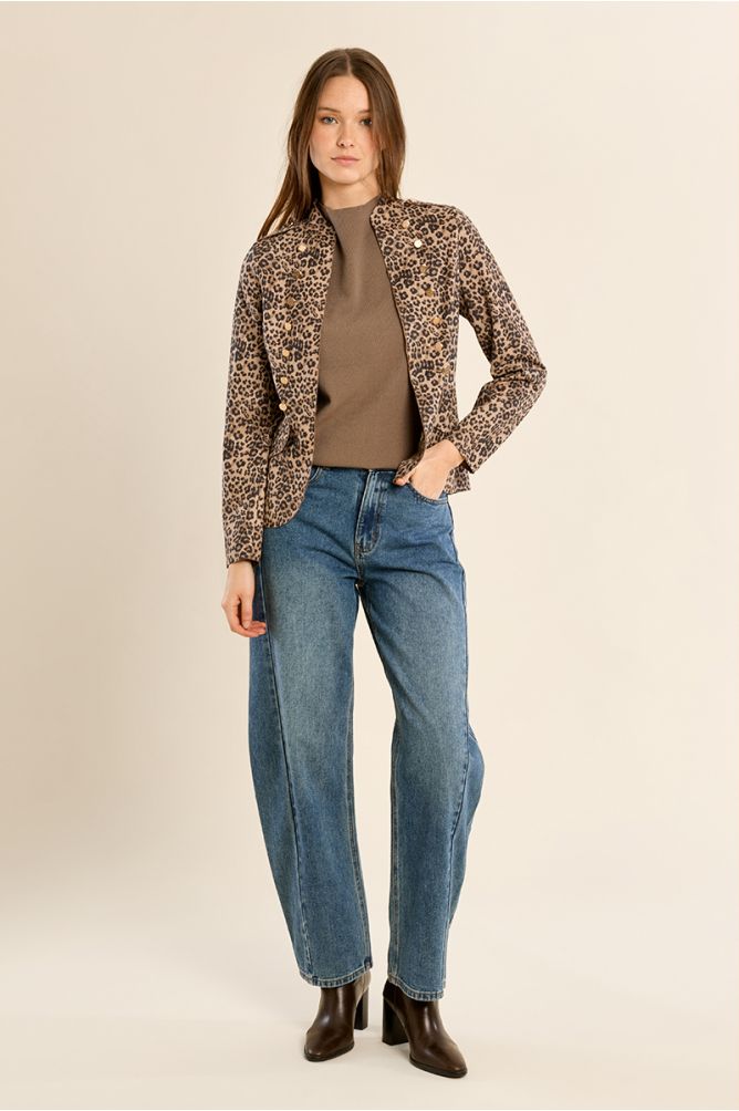 Officer jacket, leopard print