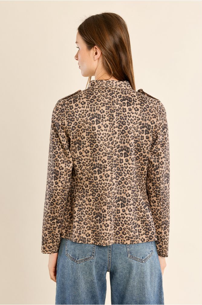 Officer jacket, leopard print