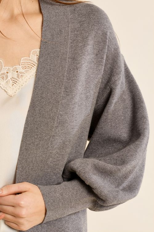 Long open knit vest
