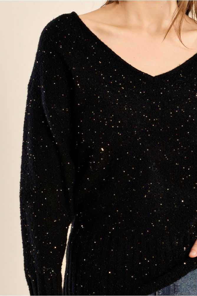 Thin sweater, embellished with sequins