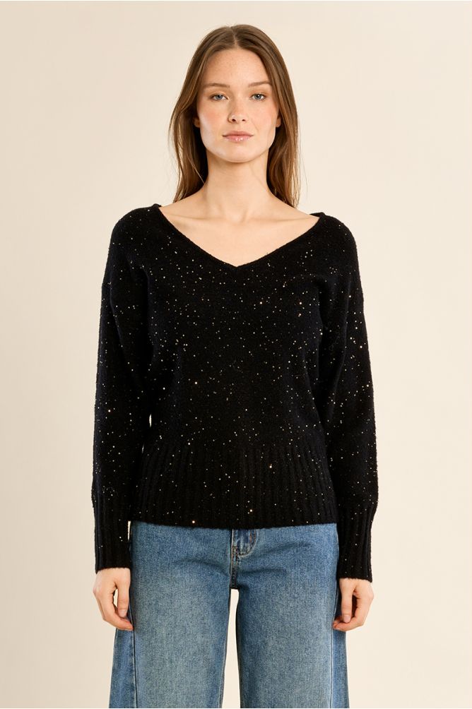 Thin sweater, embellished with sequins