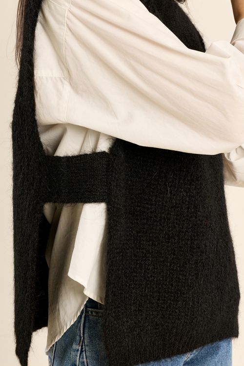Pull col roulé en maille, sans manches