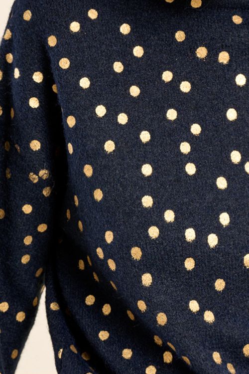 Pull col bateau, motif pois