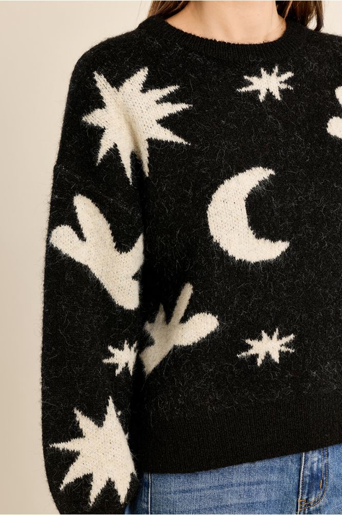 Pull en maille, motif étoilé