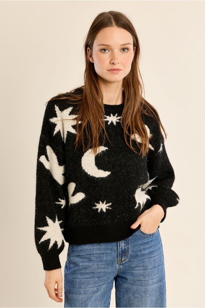 Knitted sweater, star pattern