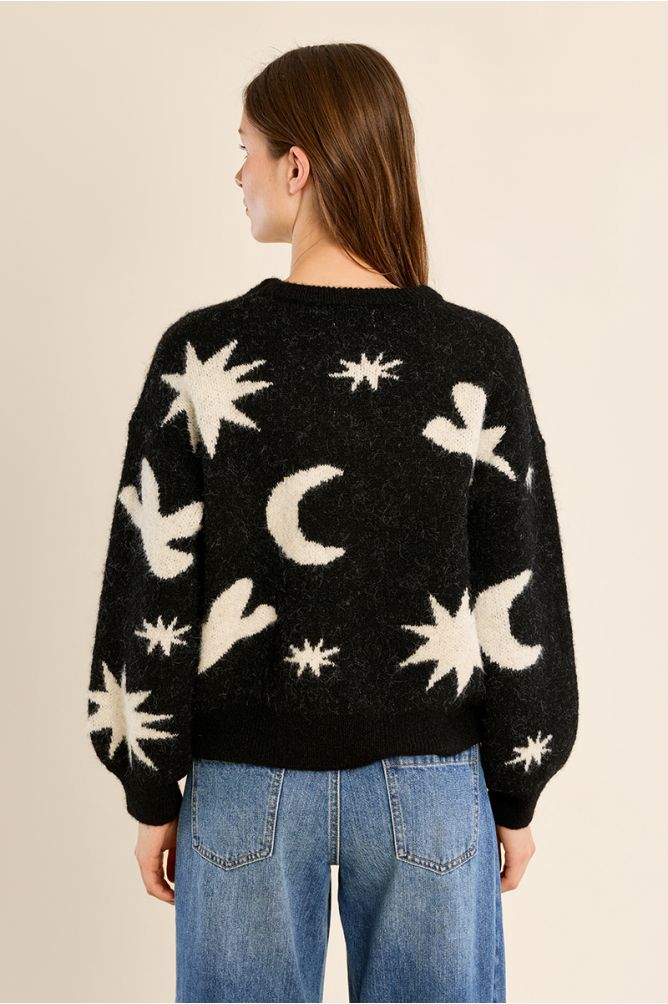 Knitted sweater, star pattern