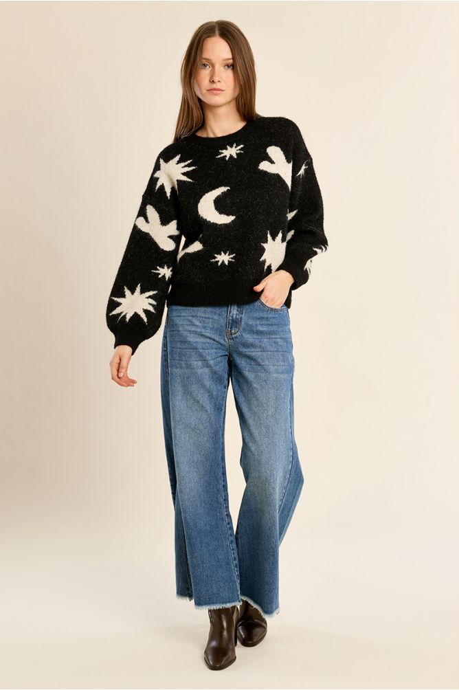 Knitted sweater, star pattern