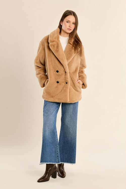 Chaqueta de manga larga de peluche