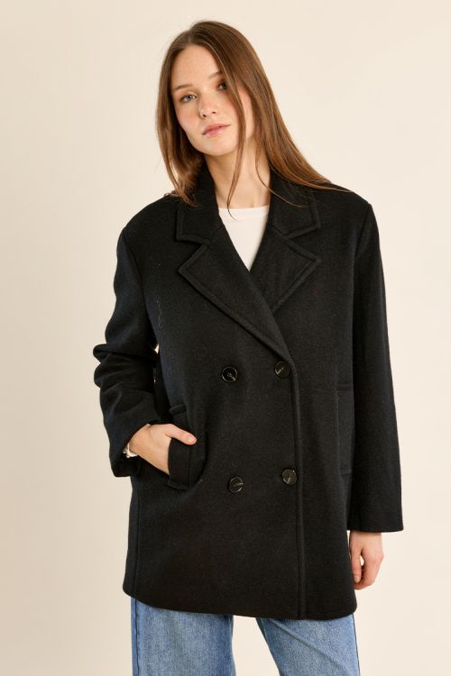 Manteau court boutonné