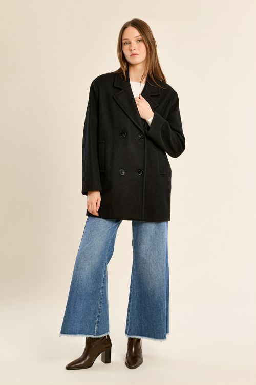 Manteau court boutonné