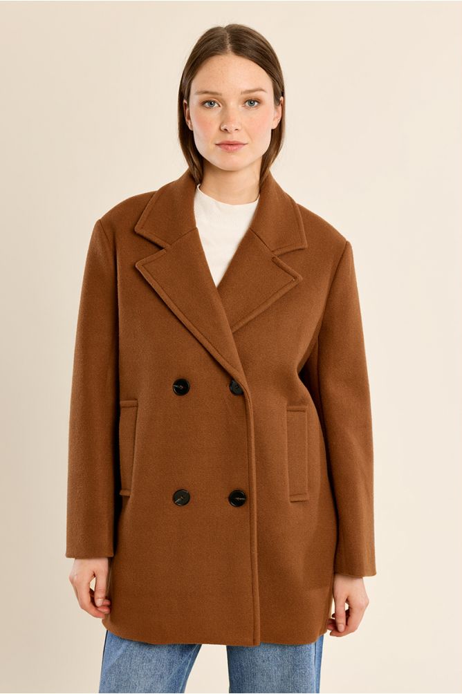 Manteau court boutonné