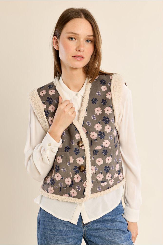 Chaleco corto con estampado