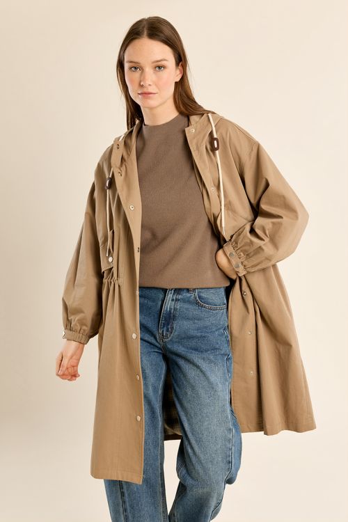 Hooded trench coat