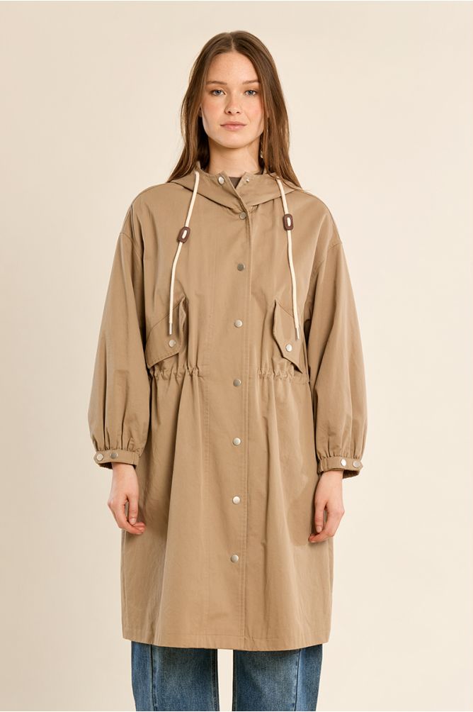 Hooded trench coat