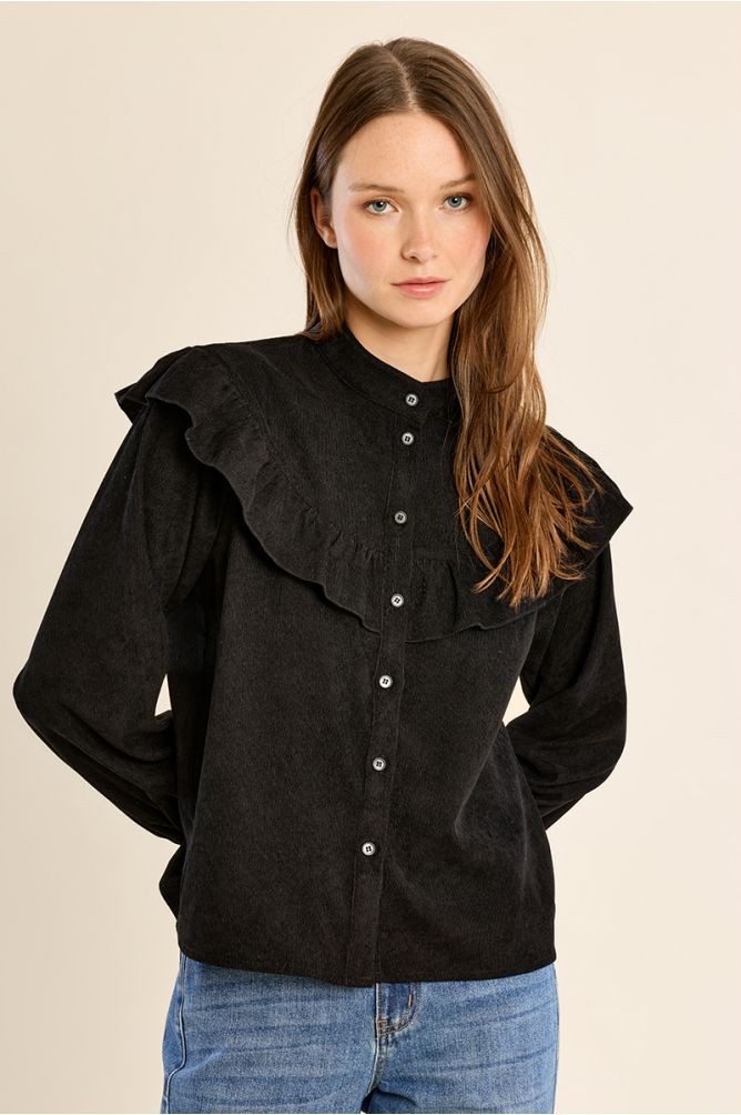 Camisa de manga larga detalle volantes