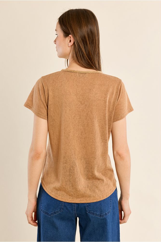 T-shirt encolure V irisée