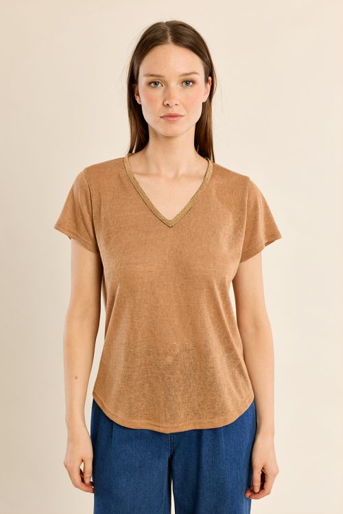 T-shirt encolure V irisée