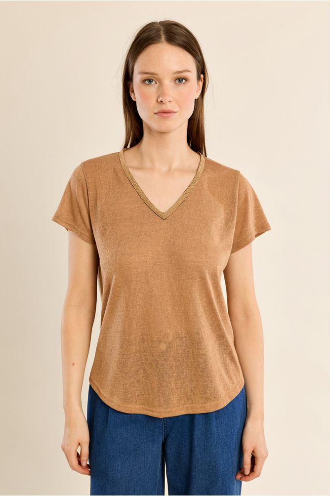 T-shirt encolure V irisée