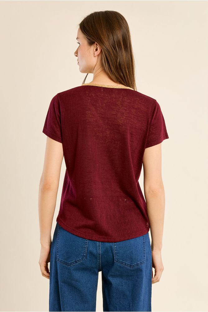Camiseta de manga corta detalle ribete