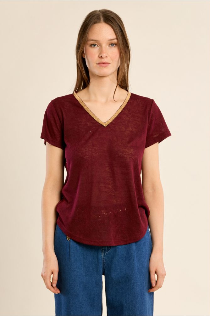 Iridescent V-neck T-shirt