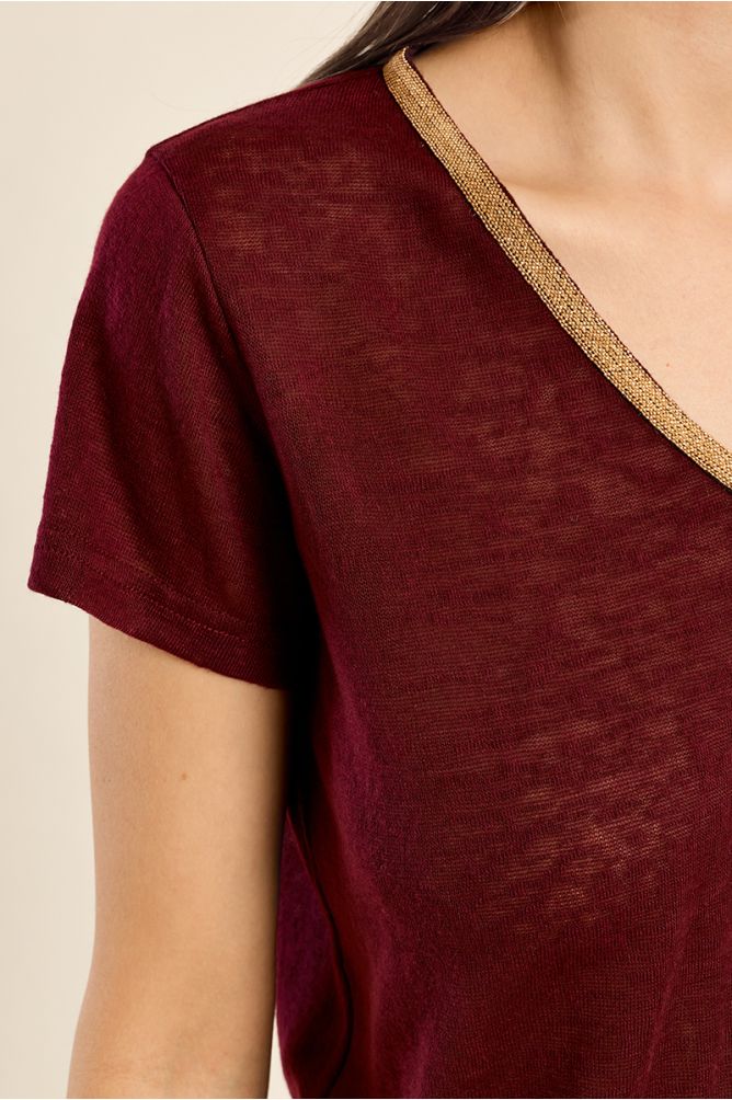 T-shirt encolure V irisée