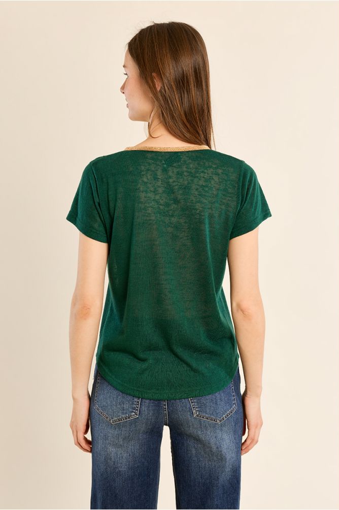 T-shirt encolure V irisée