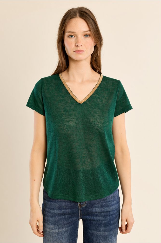 Iridescent V-neck T-shirt